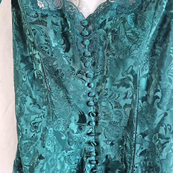 Vintage Victoria Secret Gold Label Teddy Small Hunter Green - Picture 3 of 5